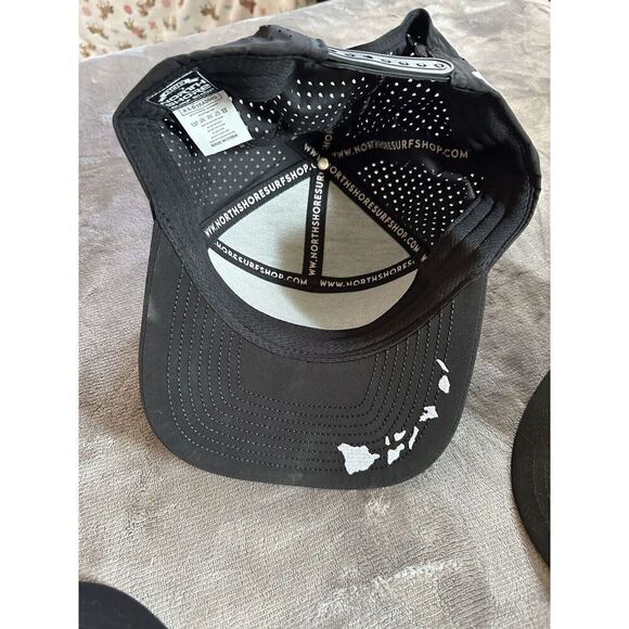 North Shore Surf Shop Trucker Snap Back Hat Cap Mesh Solid Black Hawaii Islands - Picture 4 of 6